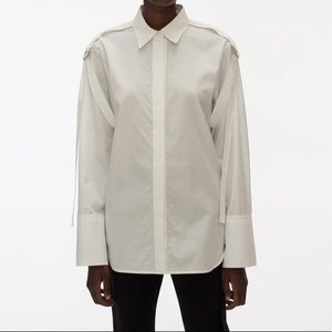 NWT Helmut Lang Italian Poplin Shirt w/ Shoulder Epaulets